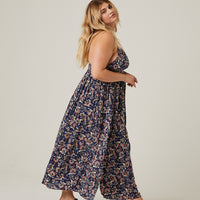 Curve Paisley Floral Tank Maxi Dress Plus Size Dresses -2020AVE