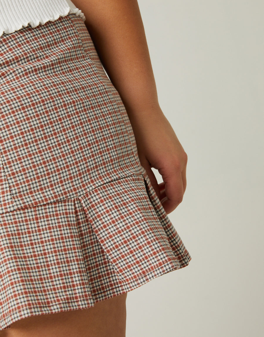 Curve Pleated Hem Skirt Plus Size Bottoms -2020AVE