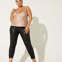 Curve Prima Donna Satin Tank Plus Size Tops Taupe 1XL -2020AVE
