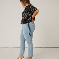 Curve Printed Pattern Off Shoulder Top Plus Size Tops -2020AVE