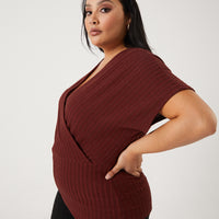 Curve Full-Length Wrap Top Plus Size Tops -2020AVE