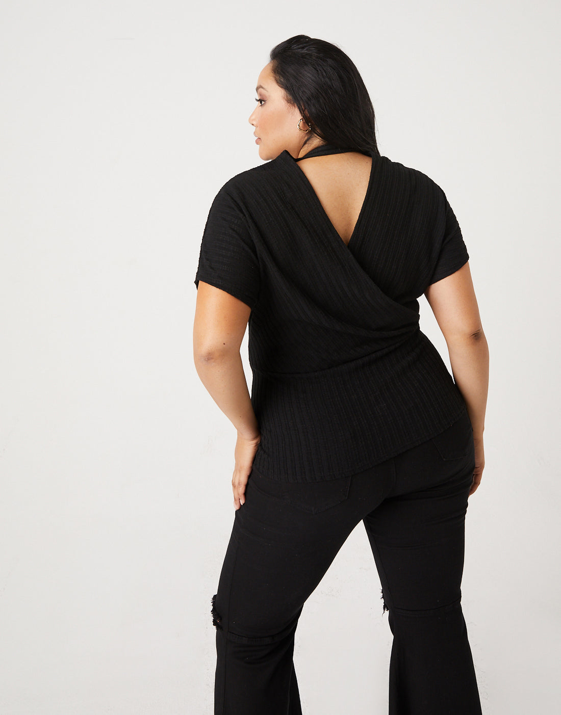 Curve Full-Length Wrap Top Plus Size Tops -2020AVE