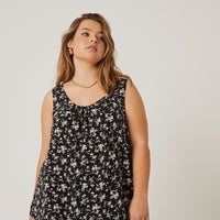 Curve Roses Floral Tank Plus Size Tops -2020AVE