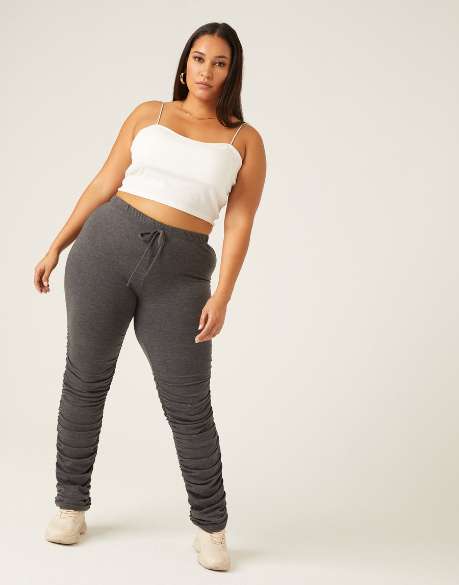 Curve Ruched Joggers Plus Size Bottoms -2020AVE