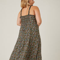 Curve Ruffle Strap Floral Sundress Plus Size Dresses -2020AVE