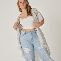 Curve Sheer Floral Tie Front Top Plus Size Tops -2020AVE