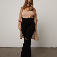 Curve Sheer Lace Cardigan Plus Size Tops -2020AVE