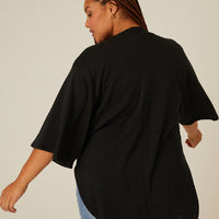 Curve Short Sleeve Open Cardigan Plus Size Outerwear -2020AVE