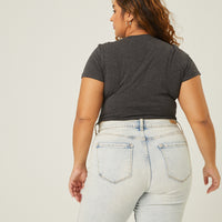 Curve Simple Loose Tee Plus Size Tops -2020AVE