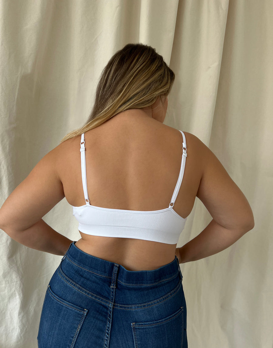 Curve Simple Ribbed Padded Bralette Plus Size Intimates -2020AVE