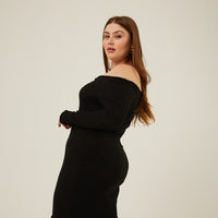 Curve Smocked Off The Shoulder Dress Plus Size Dresses -2020AVE