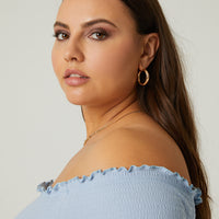 Curve Smocked Off The Shoulder Top Plus Size Tops -2020AVE