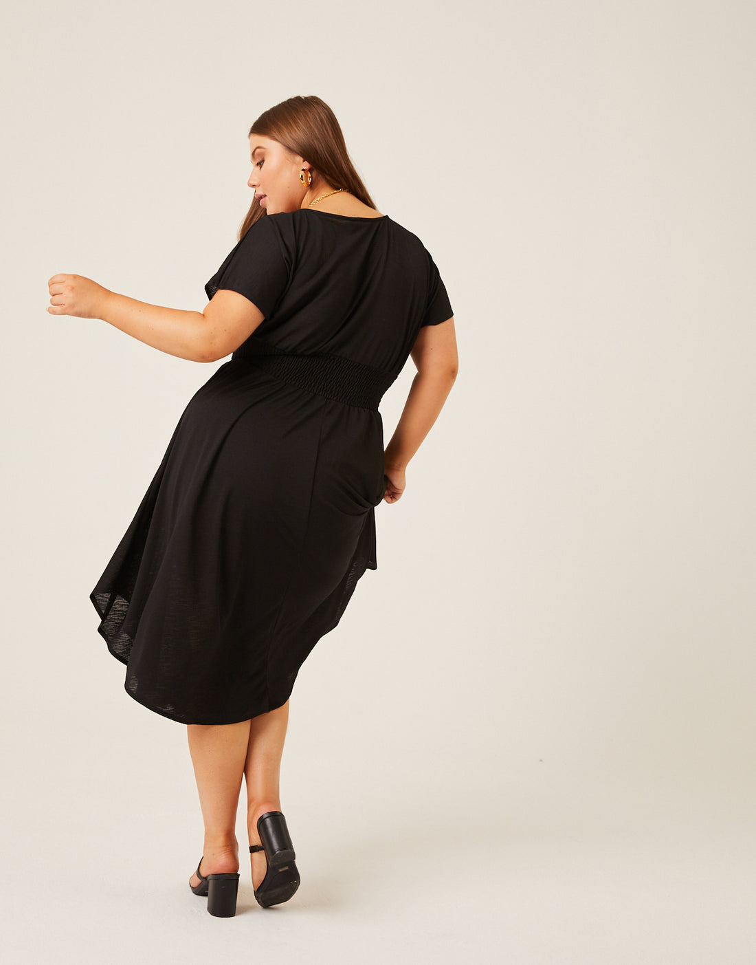Plus Size Smocked Waist Simple Dress 2020AVE Plus Size Smocked Waist Simple Dress 2020AVE