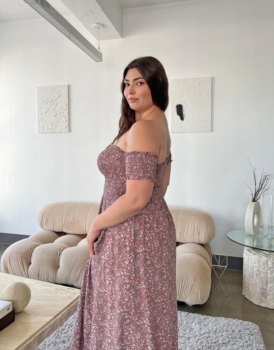 Plus Size Smocked and Flowy Floral Dress 2020AVE Plus Size Smocked and Flowy Floral Dress 2020AVE