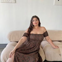 Curve Smocked and Flowy Floral Dress Plus Size Dresses -2020AVE