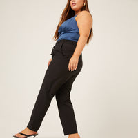Curve Smooth Woven Joggers Plus Size Bottoms -2020AVE