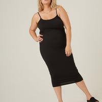 Curve Soft Bodycon Midi Dress Plus Size Dresses -2020AVE