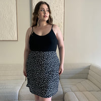 Curve Spotted Woven Skirt Plus Size Bottoms -2020AVE