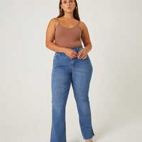 Curve Stretch Denim Flare Jeans Plus Size Bottoms -2020AVE