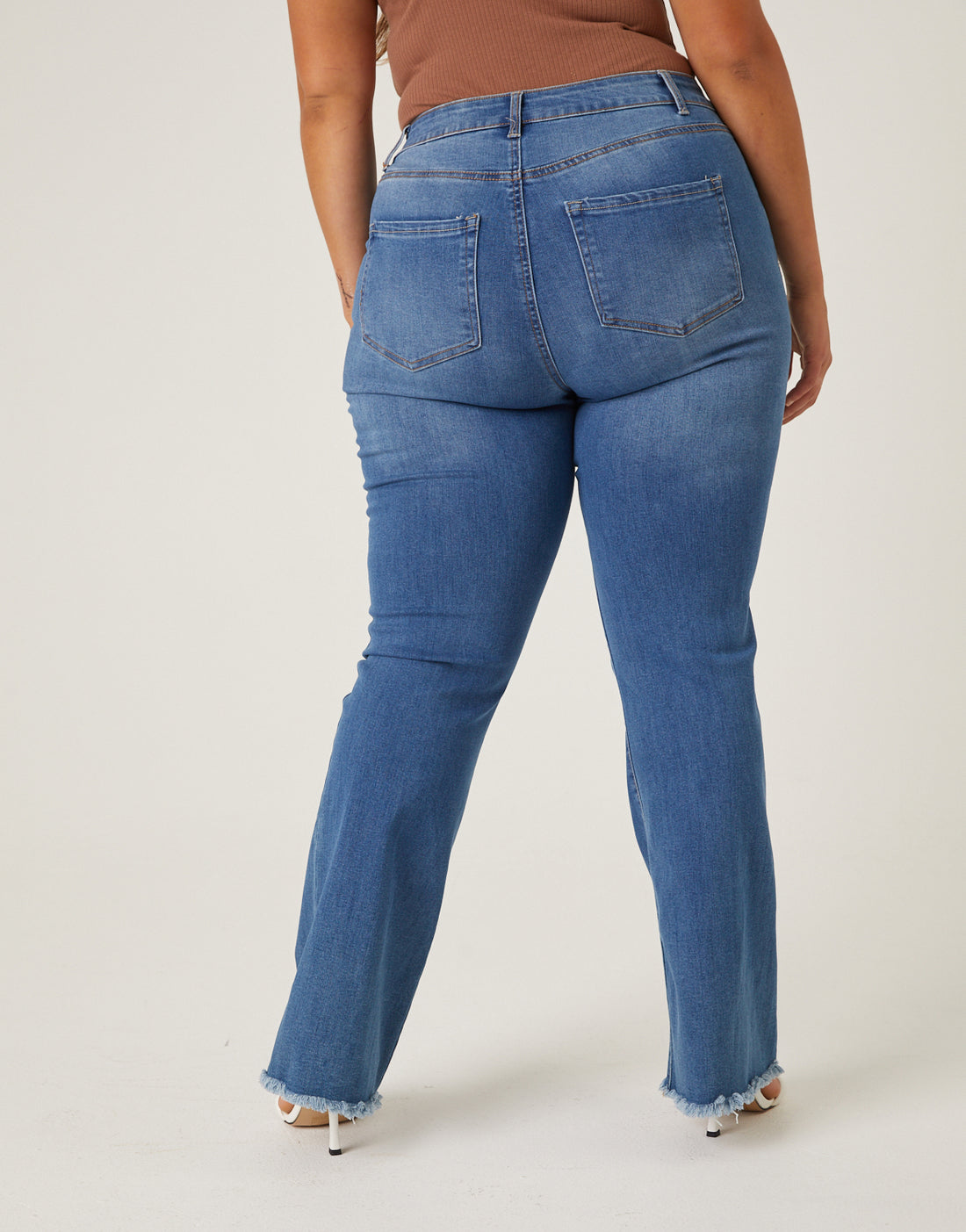 Curve Stretch Denim Flare Jeans Plus Size Bottoms -2020AVE