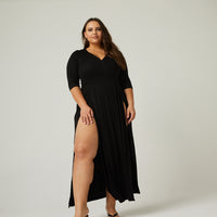 Curve Sultry Double Slit Dress Plus Size Dresses -2020AVE