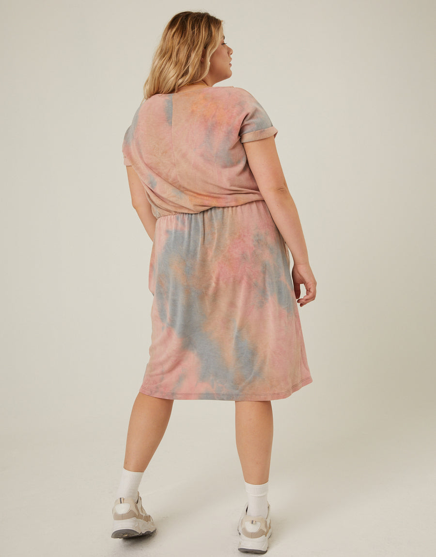 Curve Tie Dye Comfy Dress Plus Size Dresses -2020AVE