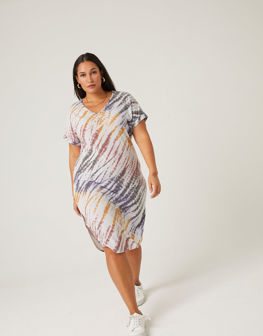 Curve Tie Dye T-Shirt Dress Dresses -2020AVE