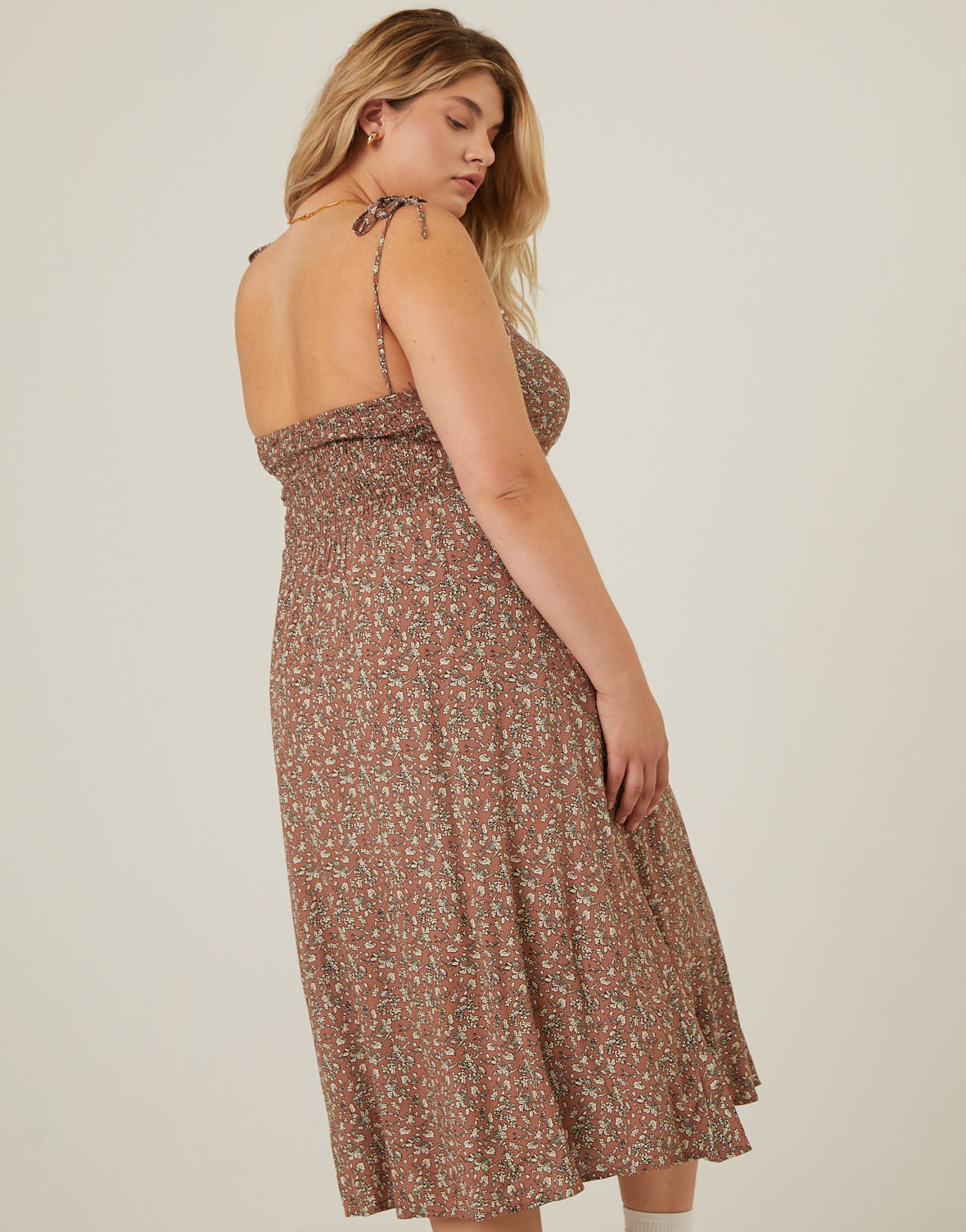 plus size tie strap dress