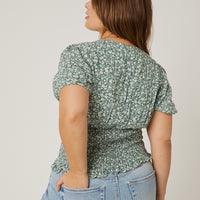 Curve Tied Floral Top Plus Size Tops -2020AVE