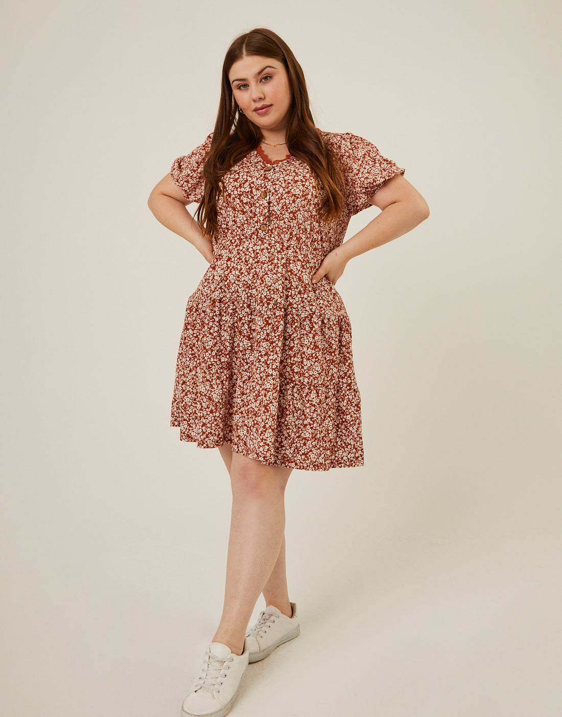 Plus Size Tiered Floral Print Dress 2020AVE Plus Size Tiered Floral Print Dress 2020AVE