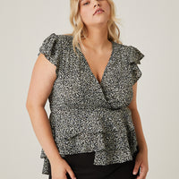 Curve Tiered Floral Peplum Top Plus Size Tops -2020AVE