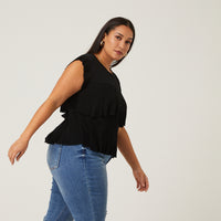 Curve Tiered Knit Top Plus Size Tops -2020AVE