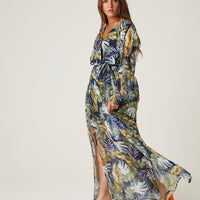 Curve Tropical Leaves Maxi Dress Plus Size Dresses -2020AVE