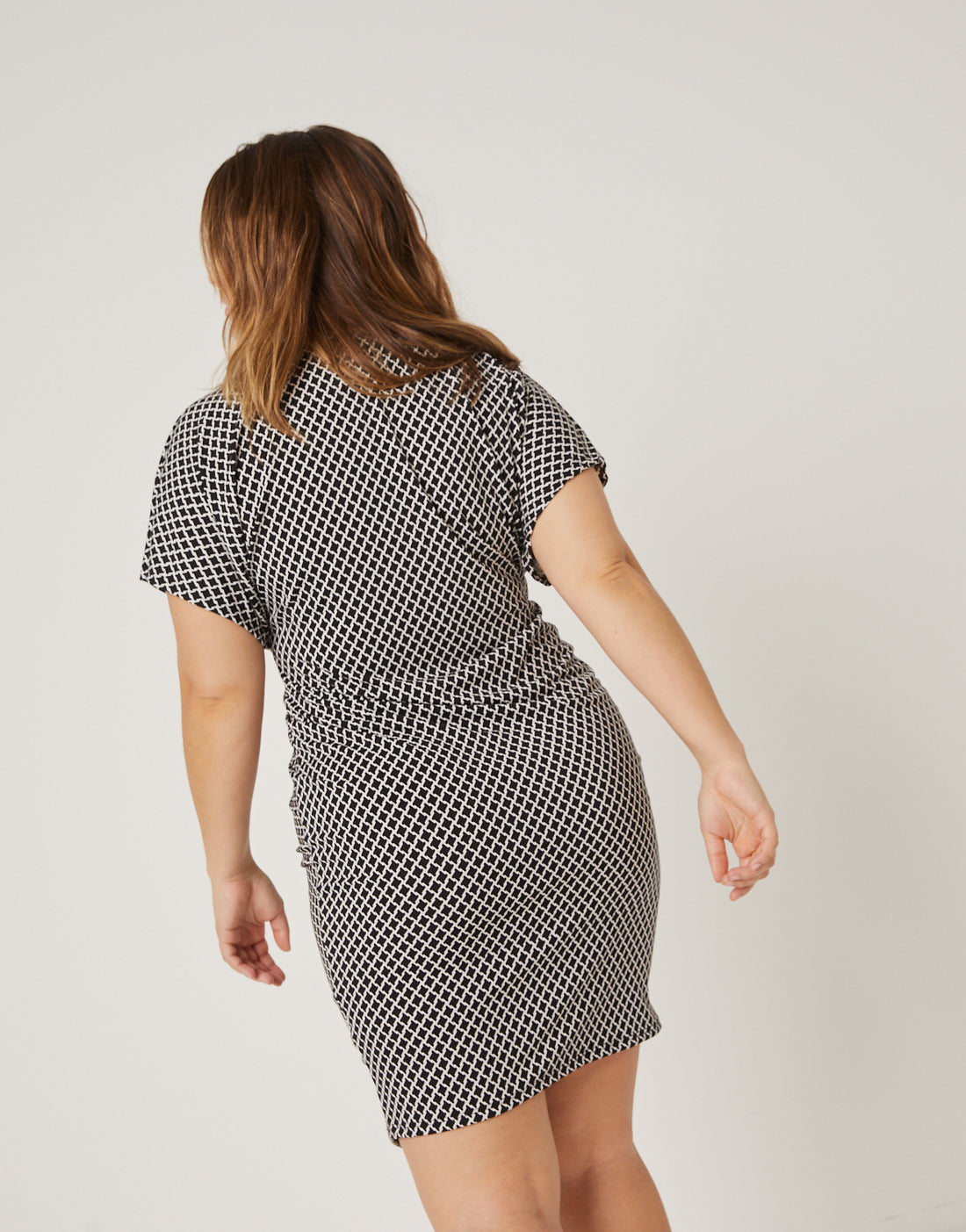 Curve Twist Front Patterned Dress Plus Size Dresses -2020AVE