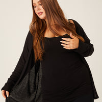 Curve Waffle Knit Cardigan Plus Size Outerwear -2020AVE