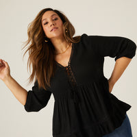 Curve Woven Tiered Top Plus Size Tops -2020AVE