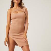 Cut Out One Shoulder Dress Dresses Nude Small -2020AVE