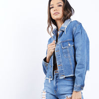 Cut To The Chase Cropped Denim Jacket Outerwear -2020AVE
