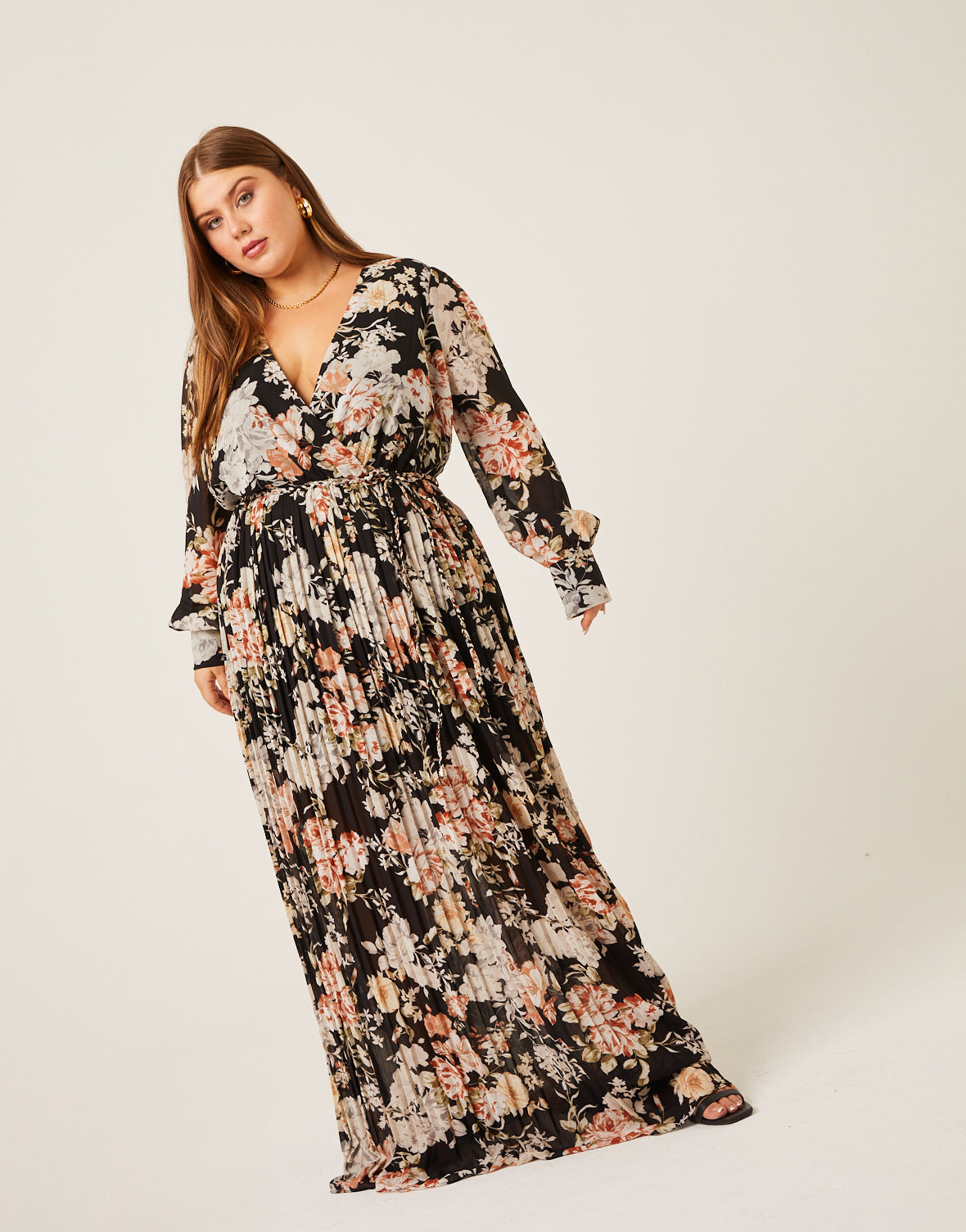 Plus Size Floral Belted Maxi Dress – 2020AVE