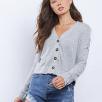 Dixie Lightweight Cardigan Top Tops Peppered Gray Small -2020AVE