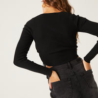 Double Ruched Long Sleeve Top Tops -2020AVE