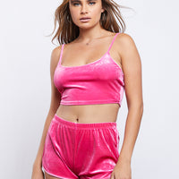Dream Girl Velvet Matching Set Matching Sets Dusty Pink Small -2020AVE
