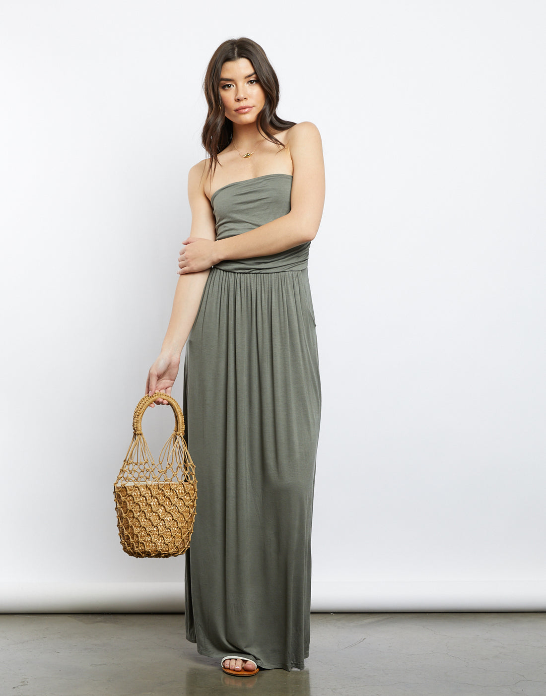 Endless Maxi Dress Dresses Olive Small -2020AVE