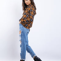 Fall Day Plaid Shirt Tops -2020AVE