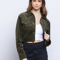 Falling For Corduroy Jacket Outerwear Olive Small -2020AVE