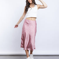 Falling For You Floral Midi Skirt Bottoms Mauve XS -2020AVE