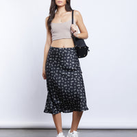 Falling For You Floral Midi Skirt Bottoms -2020AVE