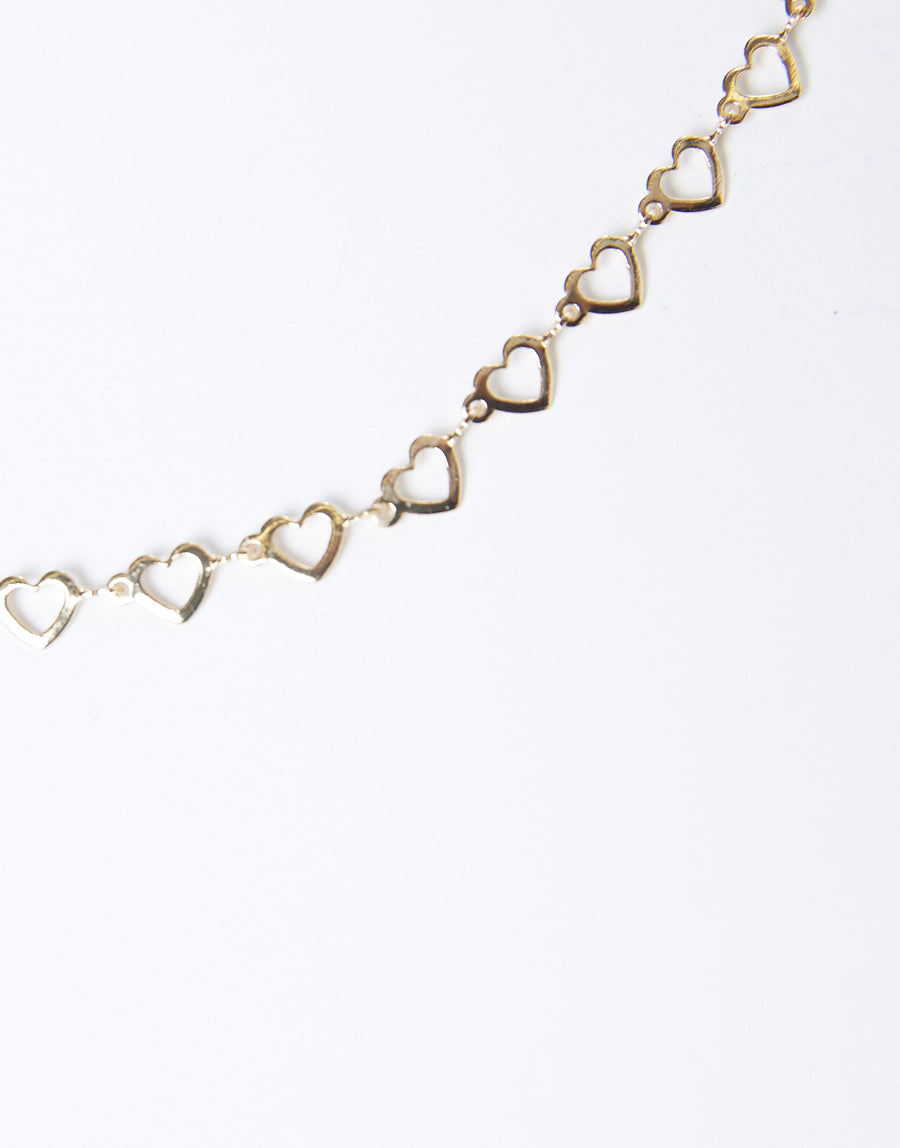 Falling In Love Dainty Heart Necklace Jewelry Gold One Size -2020AVE