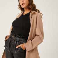Faux Leather Belted Shorts Bottoms -2020AVE