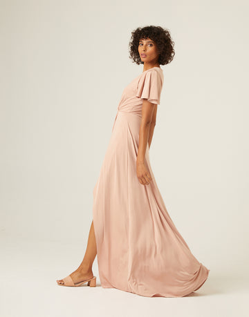 Faux Wrap Shimmer Maxi Dress Dresses -2020AVE